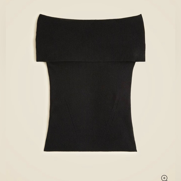 J.Crew TENCEL™ lyocell-blend foldover top in black - Picture 5 of 9